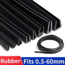 0.5mm-60mm Rubber U Shape Guard Edging Trim Seal Strip Door Table Edge Protector