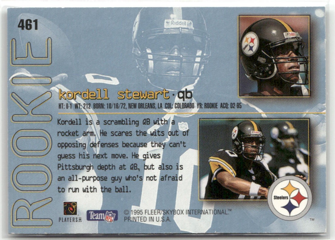 1995 ULTRA #461 KORDELL STEWART PITTSBURGH STEELERS RC | eBay