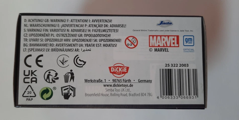 2016 Chevrolet Camaro Iron Man Marvel Avengers Jada Toys scala 1:32 maclama - Immagine 4 di 4