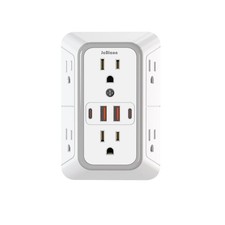 US Plug Power Strip 6 AC Outlets 4 USB Type C Charging
