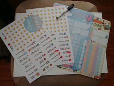 JJPRO 2Pack Magnetic Chore Reward Chart 4Kids Child Video Game  Rainbow 8.5 x12