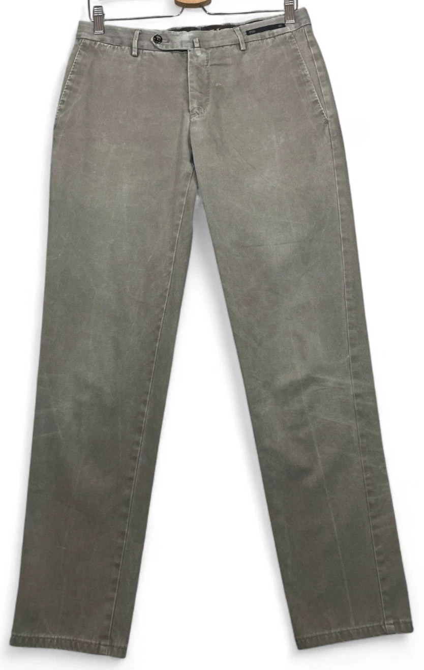 PT01 Evo Fit Pants Mens 46 31x29.5 Beige Tan Chino Cotton Stretch Casual Italy