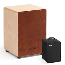 VEVOR Cajon Box Drum Wooden Birchwood Percussion Instrument Snare Wires Travel B
