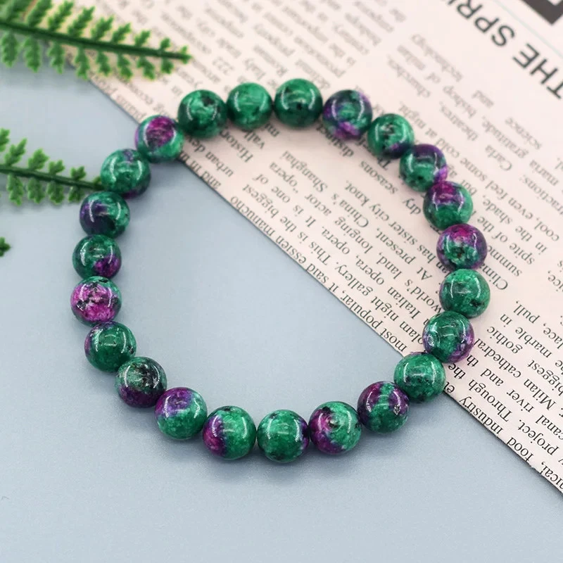 Pulsera Piedra Zoisita Epidota Natural Cuentas Capas Ajustable Hombres Joyería Foto 4 de 4