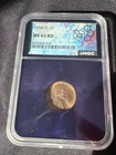 1958-D Lincoln Wheat Cent - NGC MS65 RD Traderbea Purple Core! Traderbea Label!