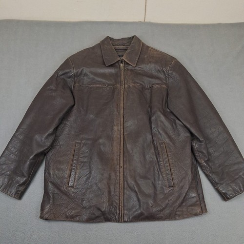 Wilsons Leather Jacket Mens Medium Brown Thinsulate Full Zip Biker Bomber