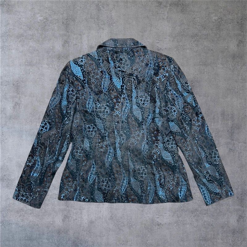 Steilmann Patterned Blazer Blue Brown Tailored UK… - image 11