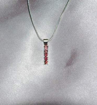 5 STEIN ROTER RHODOLITH GRANAT 3mm ANHÄNGER - 0,925 STERLINGSILBER 1,00 ctw