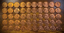 Centavo de trigo Lincoln 1939 gema rojo brillo rollo de 50 monedas sin circular