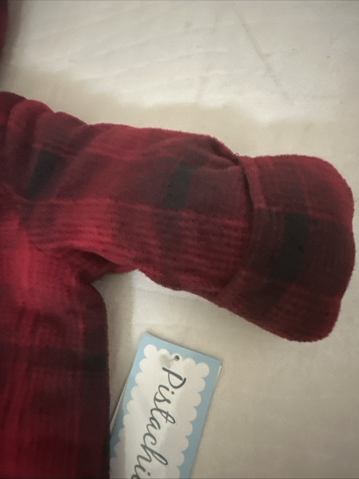 Snowsuit Infant 6/9 Mo Red Plaid PISTACHIO Fleece NWT