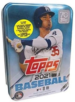 2021 Topps Series 1 Baseball Factory Sealed Box Cody Bellinger Tin Box 75 Cards