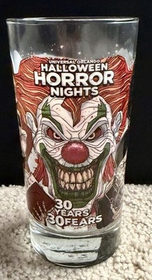 Universal Studios Halloween Horror Nights 2021 Glass Cup 30 Years 30 Fears Clown