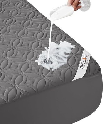 BEDLORE Waterproof Mattress Protector, Queen Size Mattress Pad Noiseless (Gray)