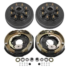 8 on 6.5" Bolt Circle Hub Drum Kits w/ 12" x 2" LH&RH Electric Brake for 7000lbs