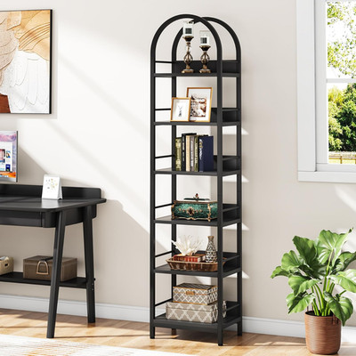 Tribesigns 78.7'' Tall Bookcase, 6-Tier Slim Bookshelf, Narrow Book Shelf with Me