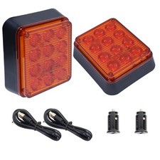 2pack Magnetic Amber Strobe Lights Wireless Rechargeable Emergency Warning