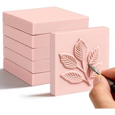 6Pack Pale Rubber Stamp Blocks Rubber Brick Soft Rubber Linoleum for6030