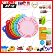 6-Pack BPA-Free Silicone Pet Food Can Lids - Dishwasher Safe & Universal Fit