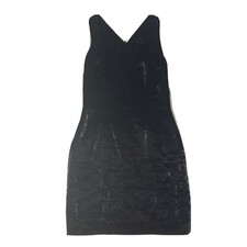 Jackie Jon New York Black Velvet Dress Size 6 Zip Up Little Black Dress
