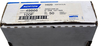 Norton SG H920 49866 100F SPEED-GRIP (R) 5'' DIA. 127 mm Qty:50 Sanding Disc New