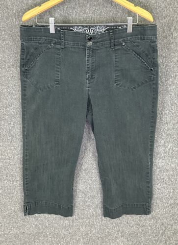 Gloria Vanderbilt Womens Jeans Capri Size 16 Black Denim Zip Missy 19 Inseam