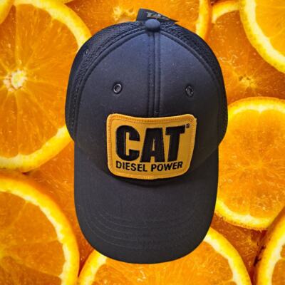 New CAT Black and Yellow Hook and Loop Adjustable Hat