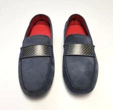 New $525 RDB Suede Loafer Driver Shoes Men's US 9 Indy Blue Carbon Trim SPAIN