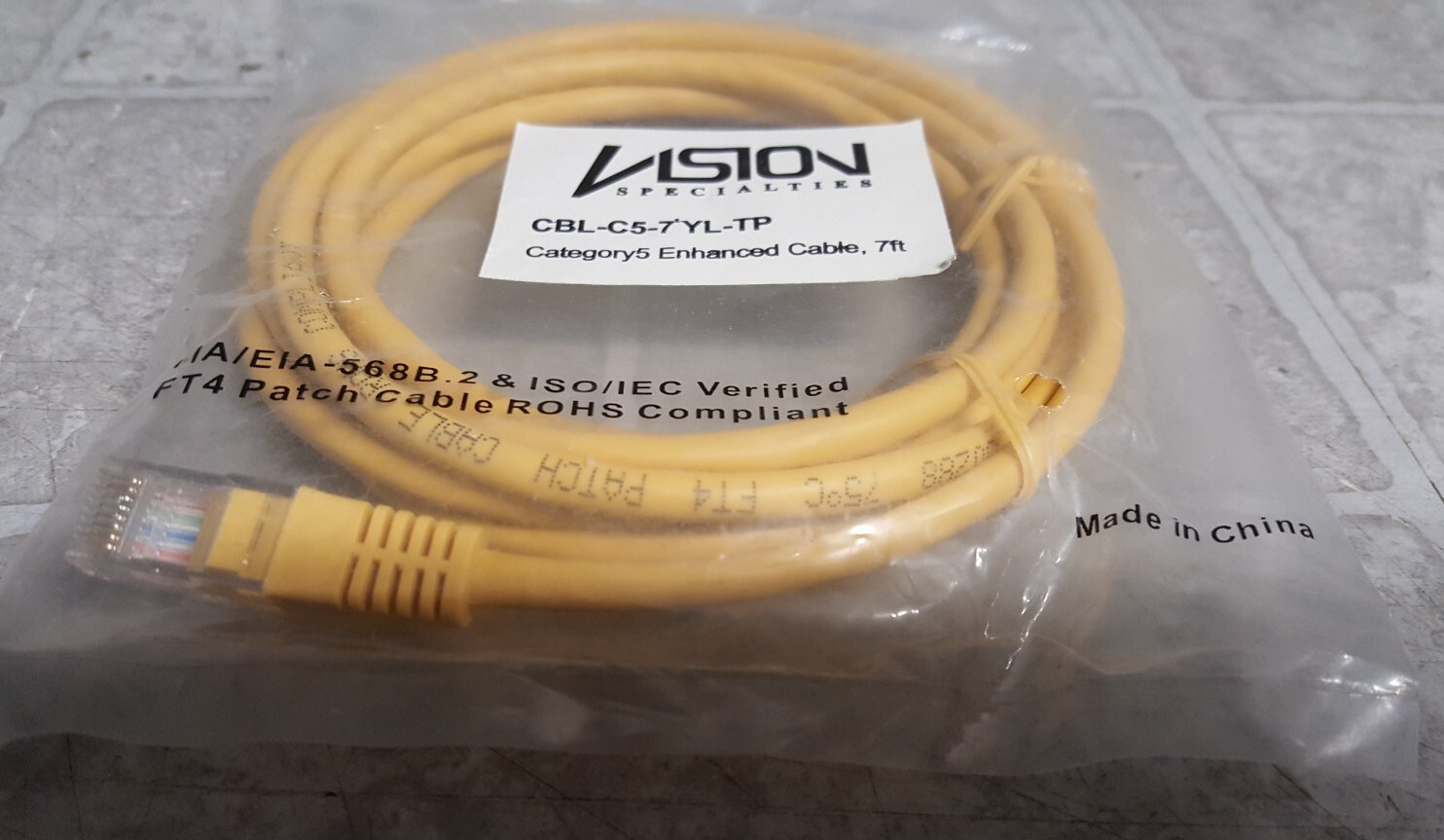 NEW 7ft CABLE CBL-C5-7YL-TP Category 5 Enhanced Cable | eBay