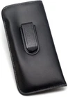 Mens Soft Slip-in Eyeglass Case w/Clip Medium Black Syn.Leather 6.25"Inch x 3.25