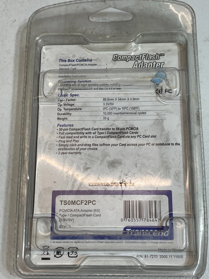 Transcend Compact Flash Adapter TS0MCF2PC - Image 2 of 2