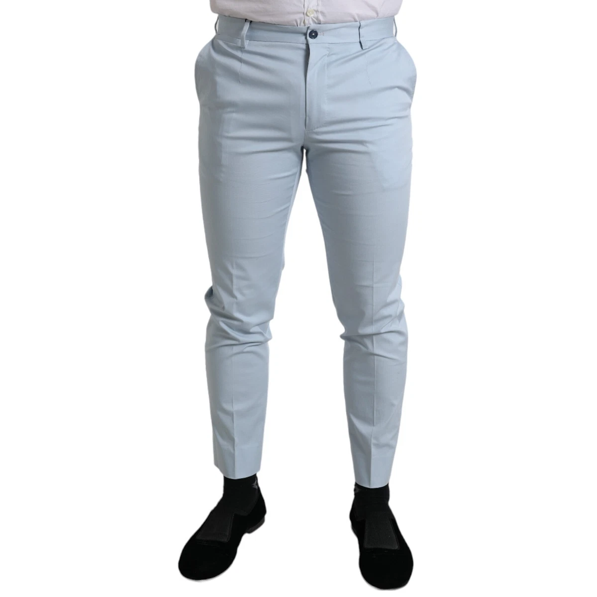 Jeans slim stretch blu lavato con logo DG