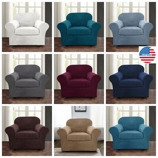 Plush 2-piece Sofa Cover Armchair Slipcover 1 Seat Couch Protector Cushion Cover Plush 2-piece Sofa Cover Armchair Slipcover 1 Seat Couch Protector Cushion Cover
