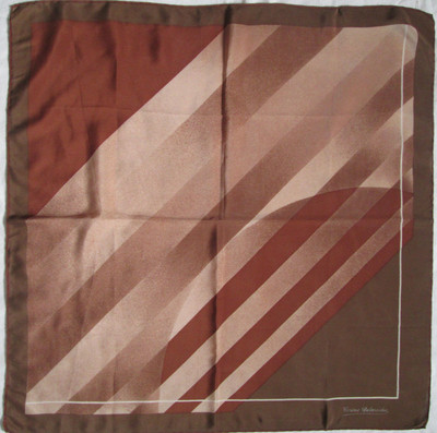 Foulard Carré En Soie Vintage TBEG - Dimensions 75x76 Cm, Couleur Ivoire, Occasion