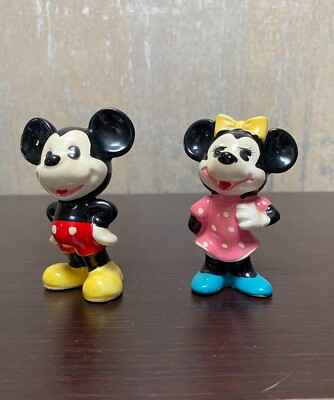 ビンテージ 未使用美品　from NewYork Mickey&￼Minnie Mickey and Minnie Mouse Set Vintage Ceramic Walt Disney