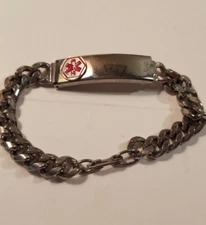 Vintage Red Cross Medical Metal  Bracelet 