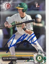 KEVIN MERRELL OAKLAND A'S SIGNED BOWMAN DRAFT BASEBALL CARD KANSAS CITY ROYALS