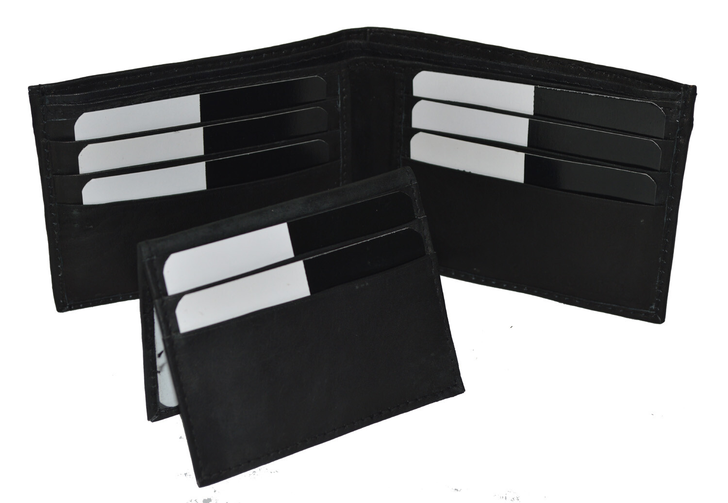 Genuine Leather Men's Bifold Wallet with Removable Flap Card Holder