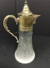 Debbie Reynolds Estate: pressed glass pitcher with silver plated Lidded Spout