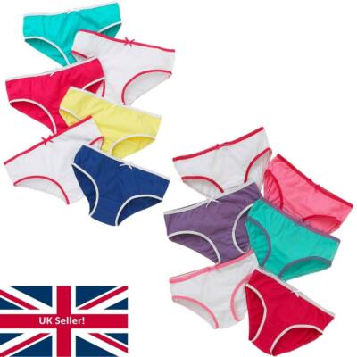 Mädchen Just Essentials Slips Hose Schlüpfer Baumwolle Schule Farben 2-13 Multipack