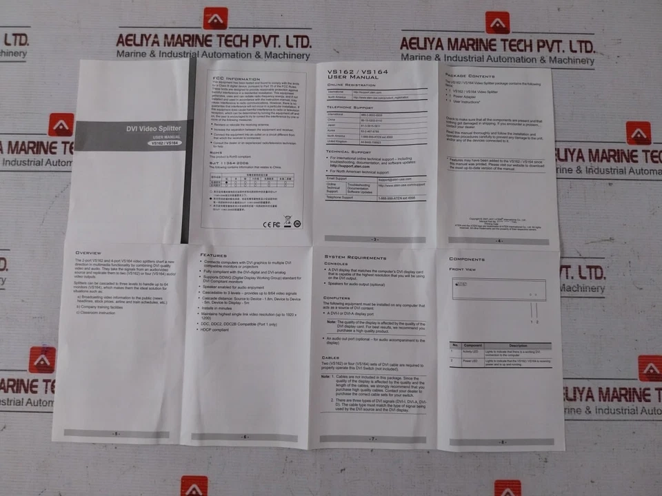 Aten VS164 4-Port DVI Video Splitter JOD-S-053240BS 100-240V, 50/60Hz, 0.5A 5.3V - Immagine 4 di 4