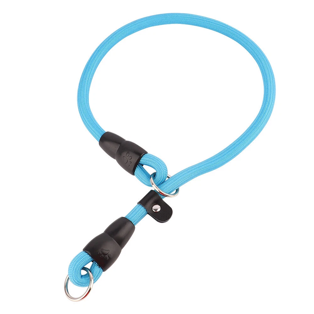 Nylon Dog Slip Lead Collar Strong for Pet Training Leash Loop P Choker Red Black