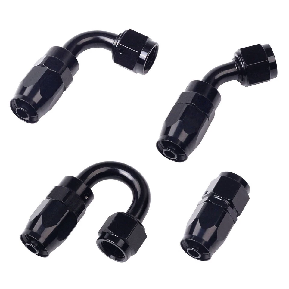 4Pcs Oil Fuel Line Hose End Fitting Adapters Kits 180°Degree AN8 Aluminum End - Image 4 of 4