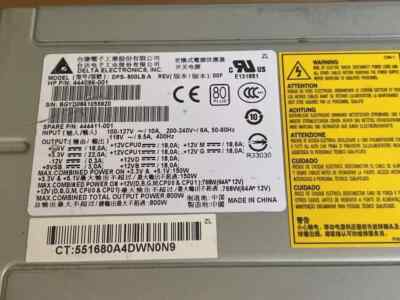 444411-001 HP 800 Watts Power Supply for xw4300 / xw8200 Workstation DPS-800LB A