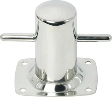 Stainless Steel Boat Cross Bollard Cleat Mooring Bit with 4-3/4" x 6" Base Plate