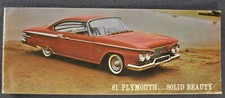 1961 Plymouth Brochure Fury Convertible Hardtop Valiant Excellent Original 61 1961 Plymouth Brochure Fury Convertible Hardtop Valiant Excellent Original 61