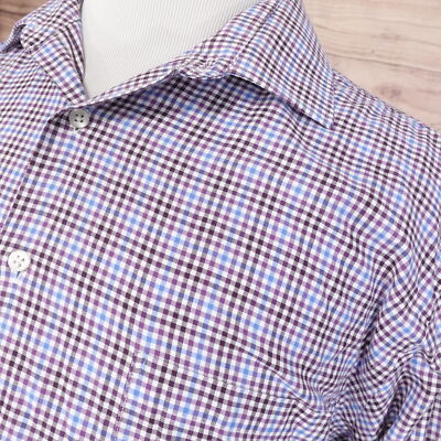 VAN HEUSEN FLEX COLLAR REGULAR FIT GINGHAM CHECK DRESS SHIRT 18 34/35 | eBay