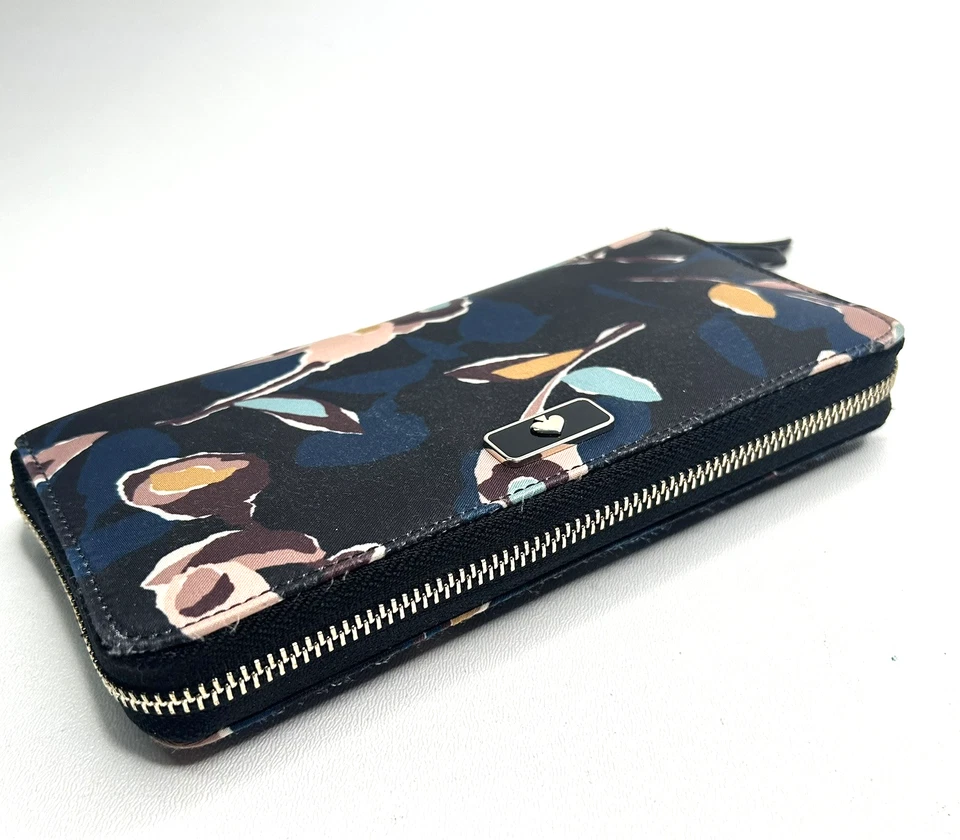 Elegante KATE SPADE Cartera Papel Rosa Floral Grande Continental Organizador Cremallera Alrededor Foto 4 de 4