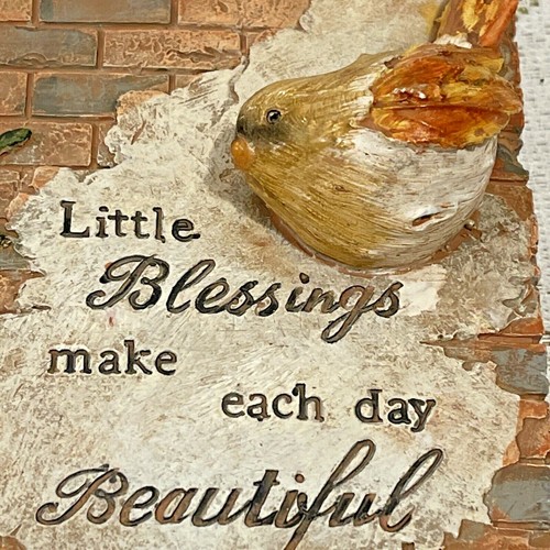 Placas de pared para pájaros Little Blessings ladrillos de piedra 4 3/8"" x 4 1/2"" campo - Imagen 5 de 6