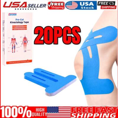 20Pcs Precut Kinesiology Tape for Knees,  Knee Support & Stability, Knee Pain 