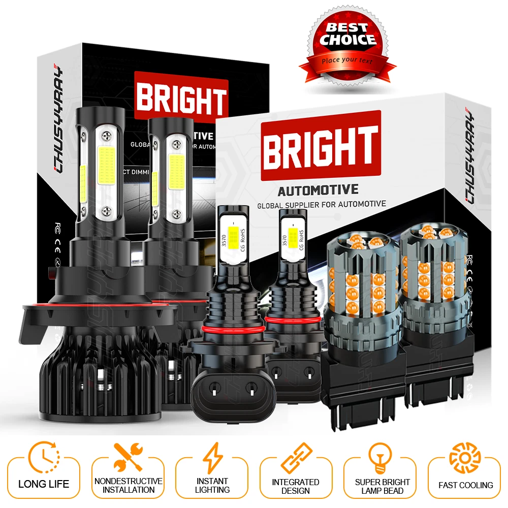 6-Piece LED Combo Kit For Ford F250 F350 F450 2006-2019 – H13/9008 Headlight + 9145 Fog Light – 6000K